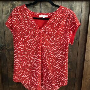 Red Patterned Women's Top